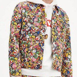 Official Levi's Super Mario Vintage Fit Trucker Jacket  All Over Design